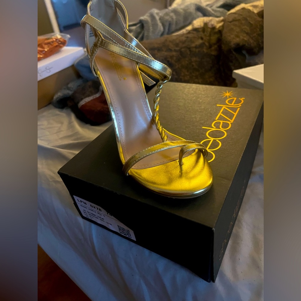 Metallic Gold Wedge Sandal